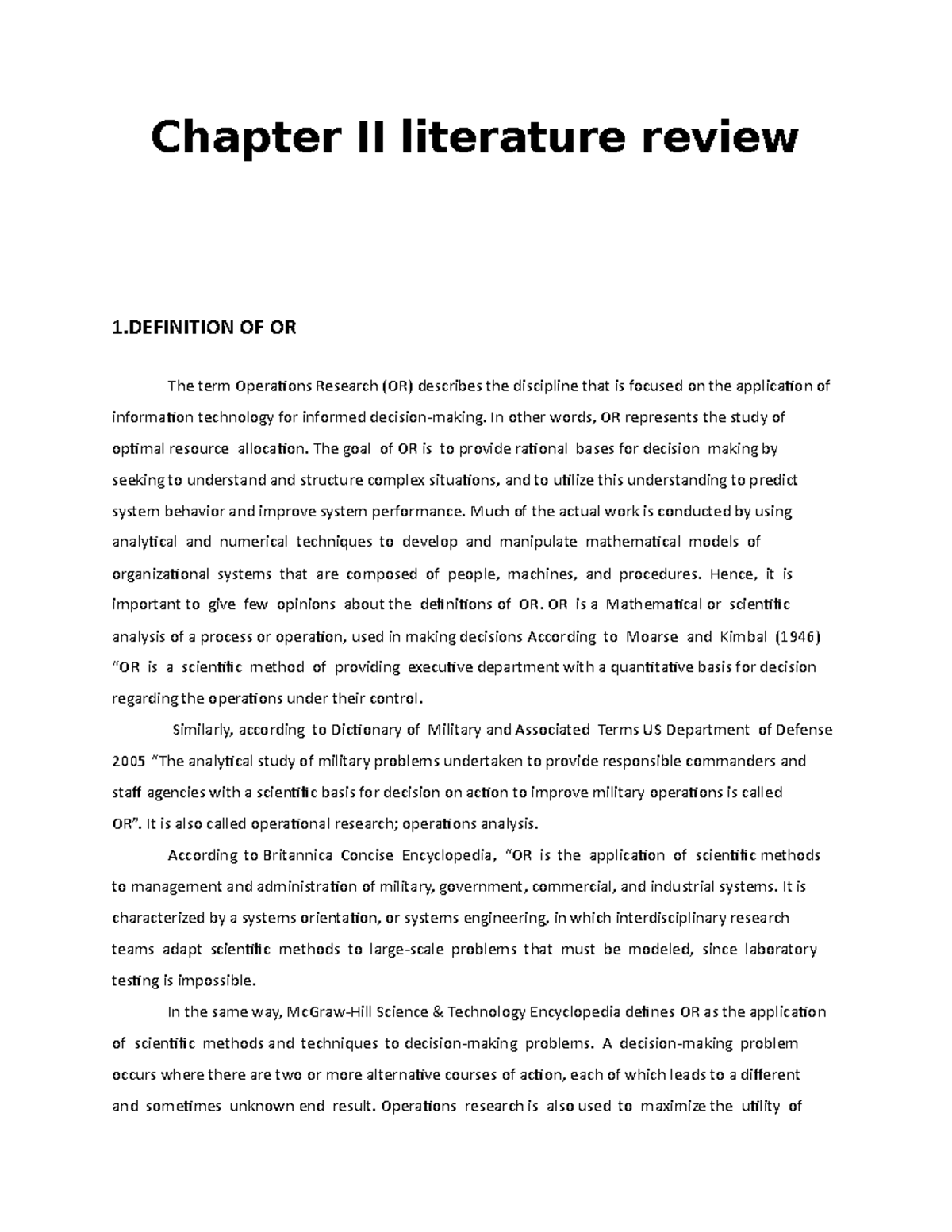 ii. literature review