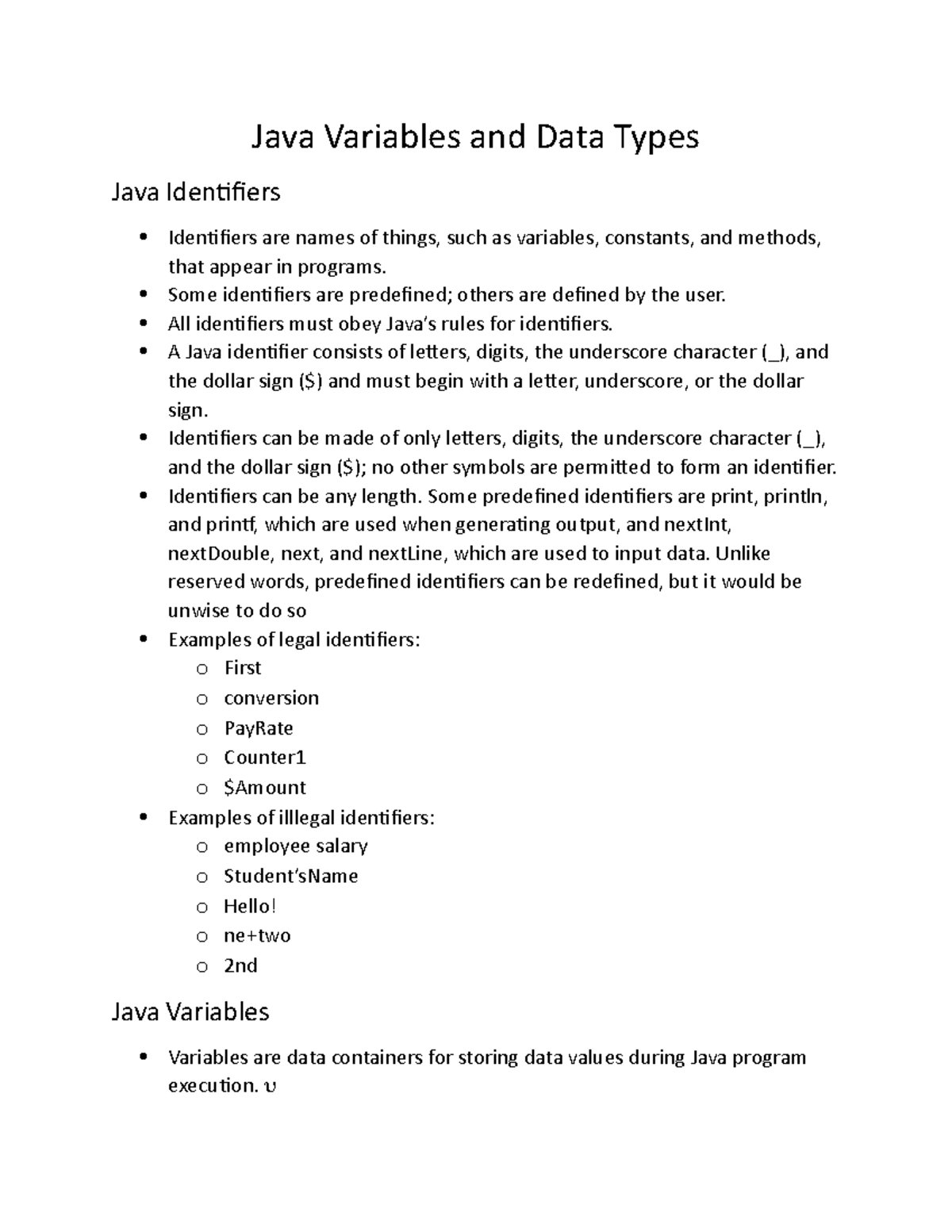 What is Java Variables and Data Types - Java Variables and Data Types ...