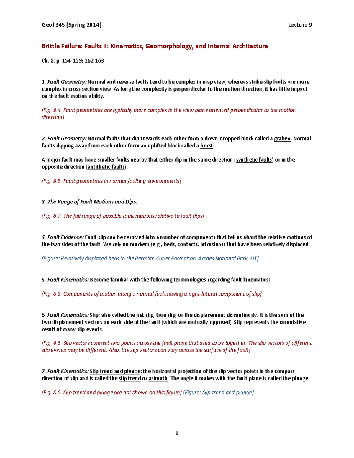 Natural Geology Lec 9 Faults II Geol 345 (Spring 2014) Lecture 9