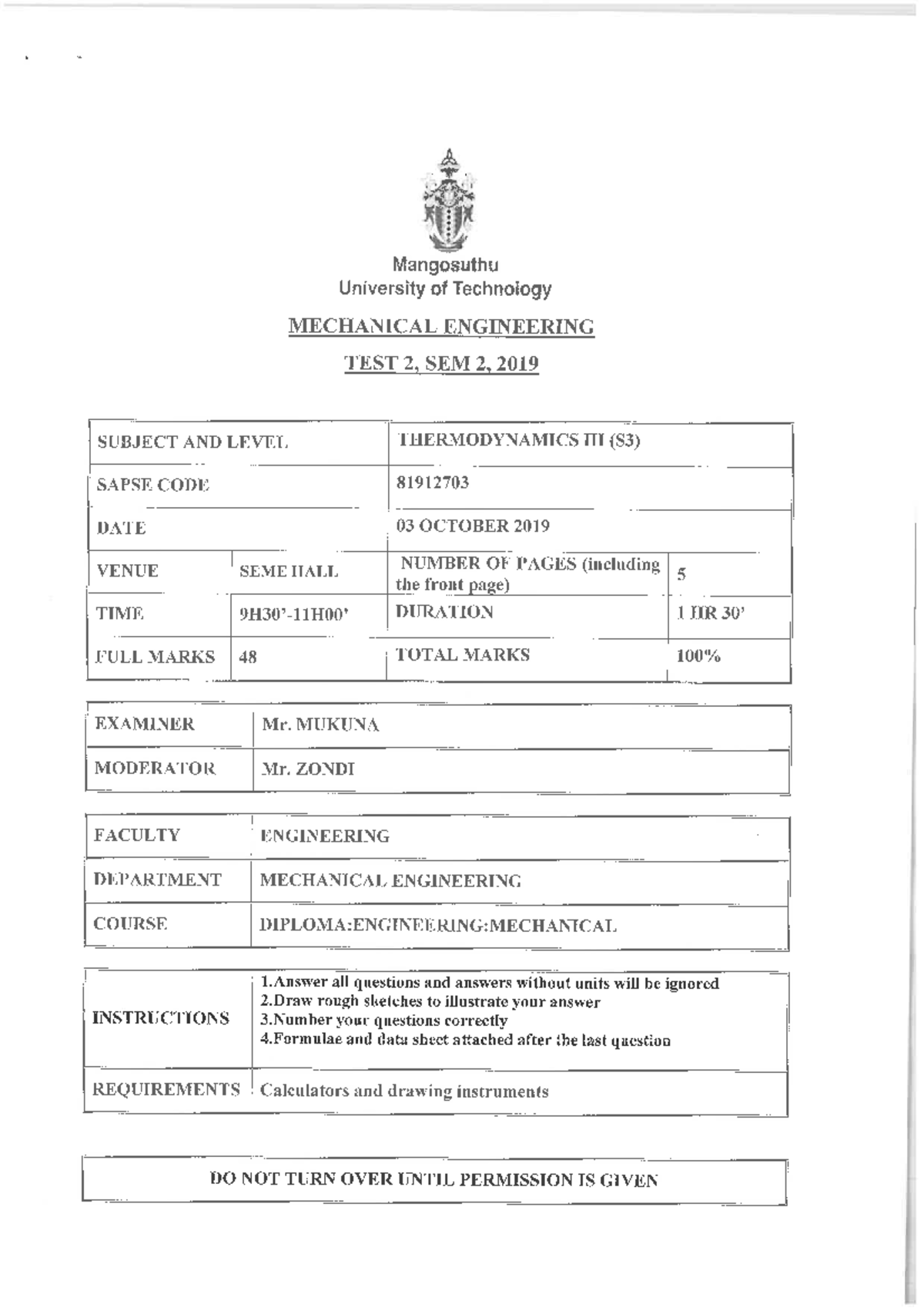 2019 S2 test 2 - past paper - MEENEC - Studocu