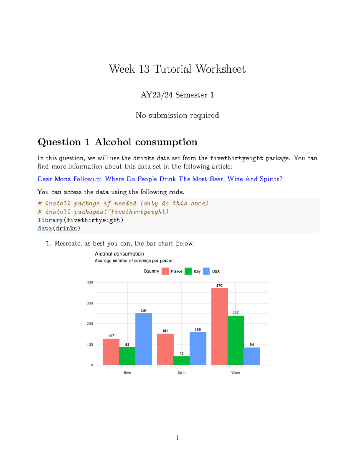 Tutorial Worksheet Wk13 - Week 13 Tutorial Worksheet AY23/24 Semester 1 ...