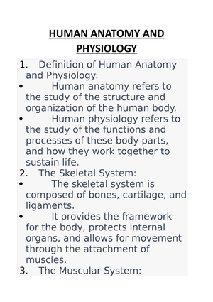 Human Anatomy AND Physiology 1-4 - HUMAN ANATOMY AND PHYSIOLOGY 1 ...