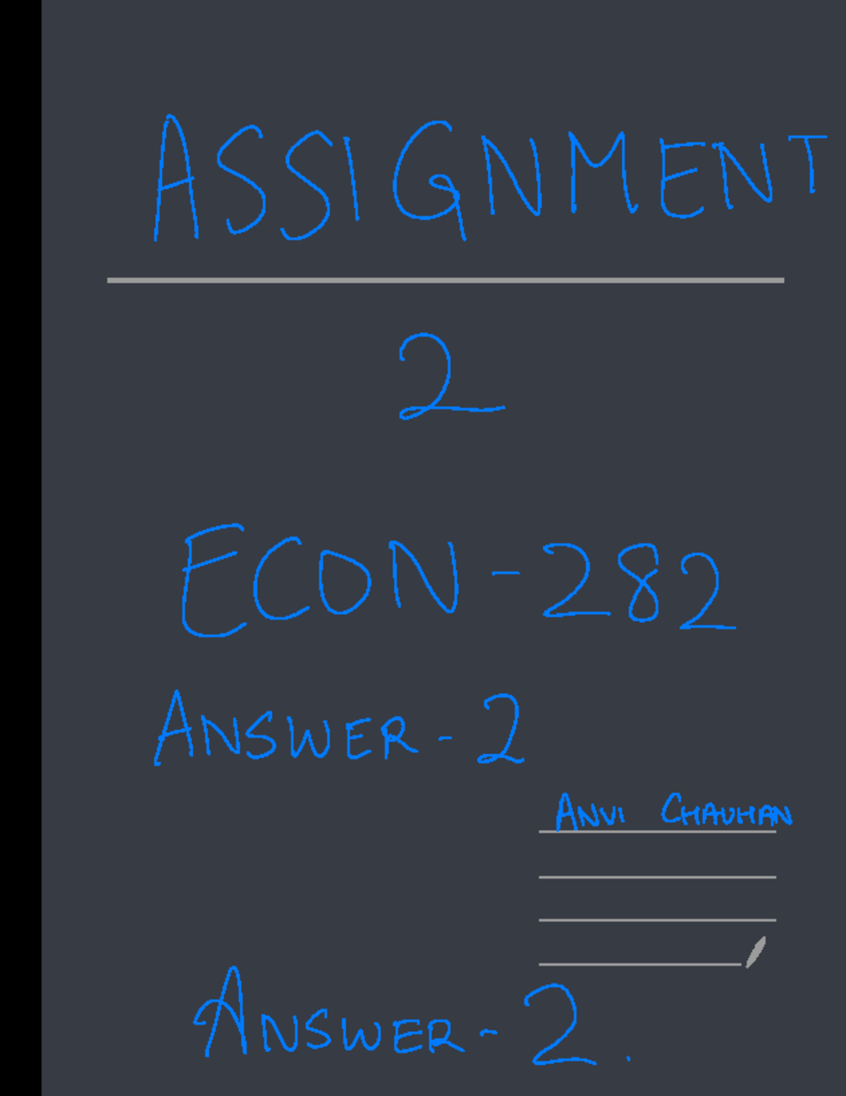 Econ 282assignment 2 Working Notes Assignment 2 Econ Answer Anvi