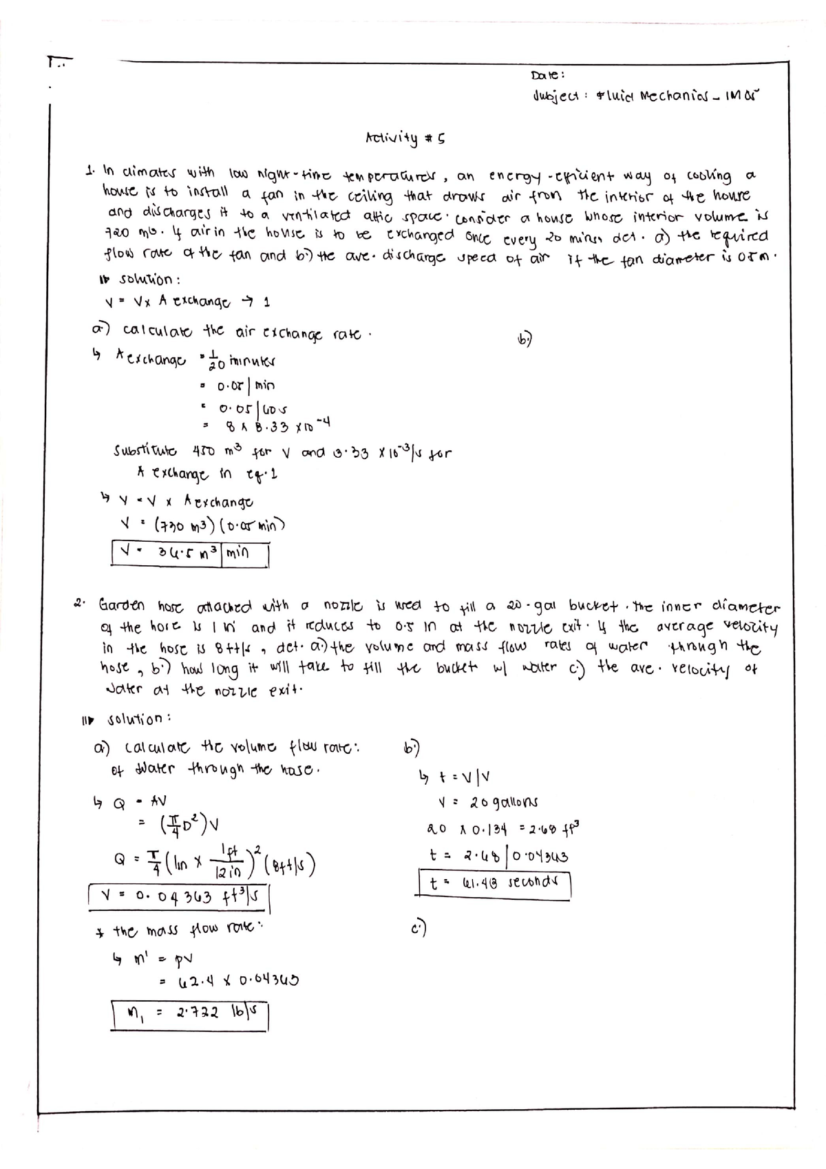 fluid mechanics essay