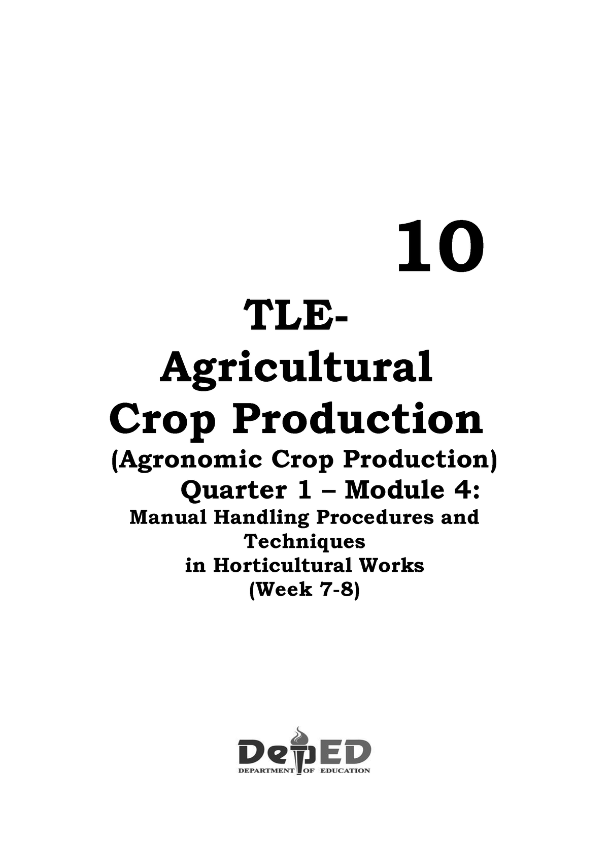 4 Q1 TLE Agricultural Crop Production 10 - 10 TLE- Agricultural Crop ...