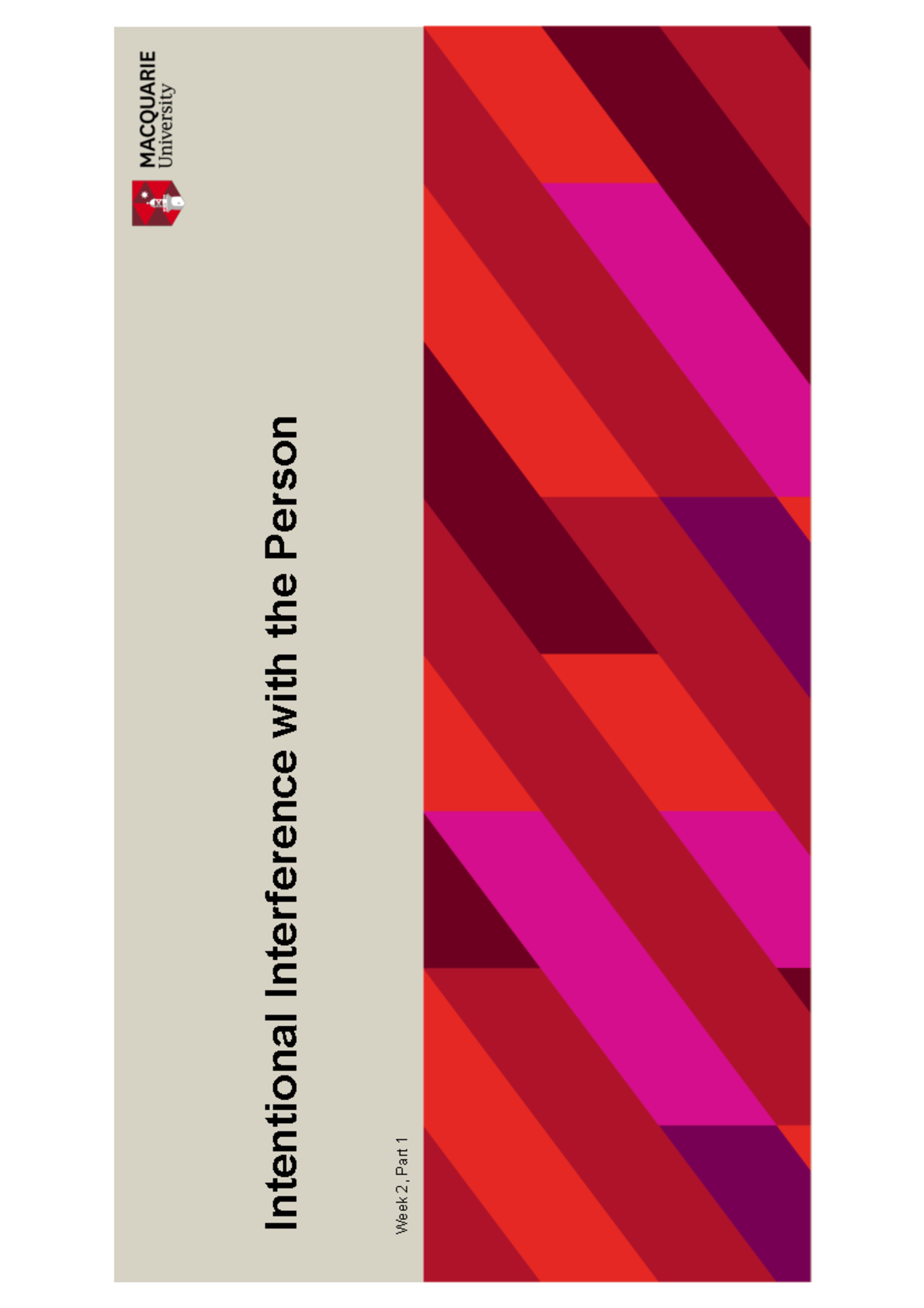 Tort Law Week 2 Part 1 Case Summary Intentional Interference with