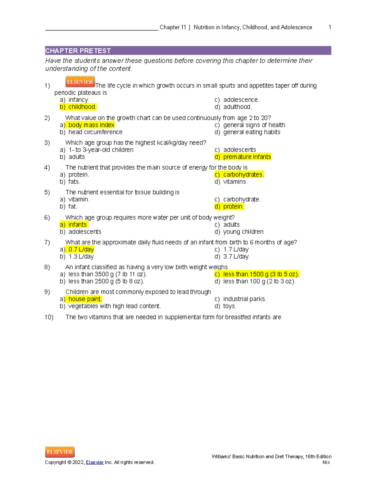 Science 8 Chapter 10 #Nutritional Needs of the Adolescents