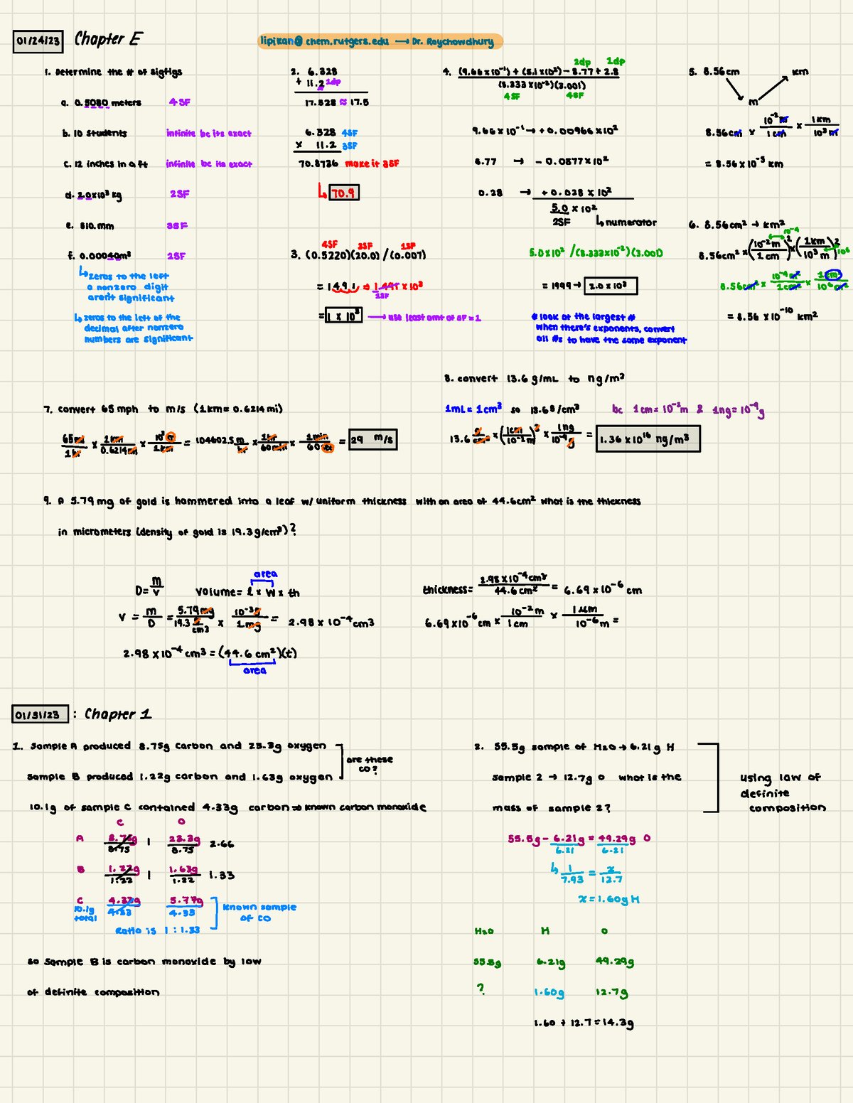 Recitation Notes - 01124123 Chapter E lipikan chem, outgers - Dr ...