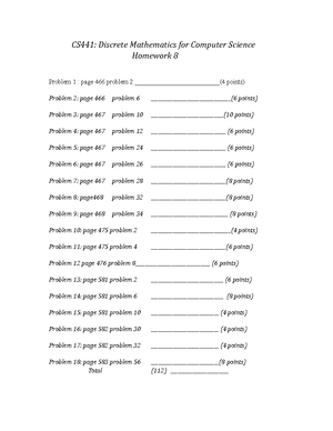 CS441 Homework 3 - CS441 Discrete Structures for Computer Science HW ...