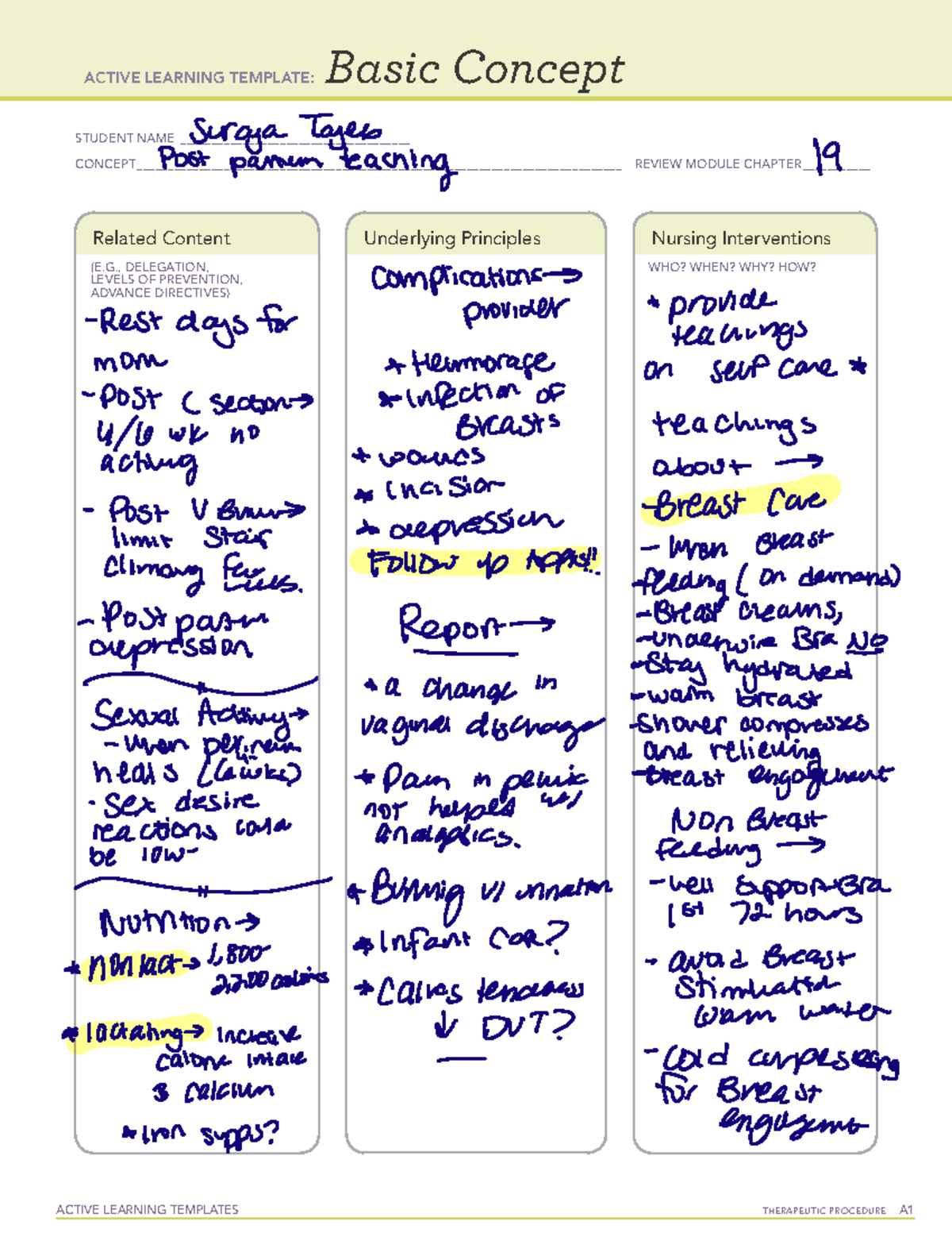 ATI Template OB - ACTIVE LEARNING TEMPLATES THERAPEUTIC PROCEDURE A ...