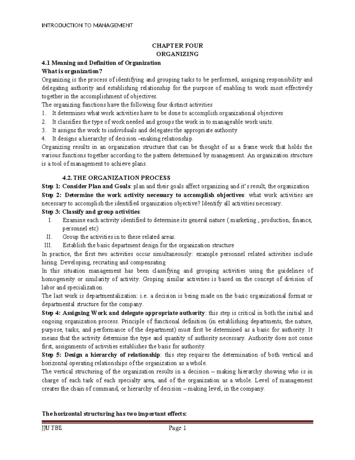 4 6012413233204300534 - CHAPTER FOUR ORGANIZING 4 Meaning and ...