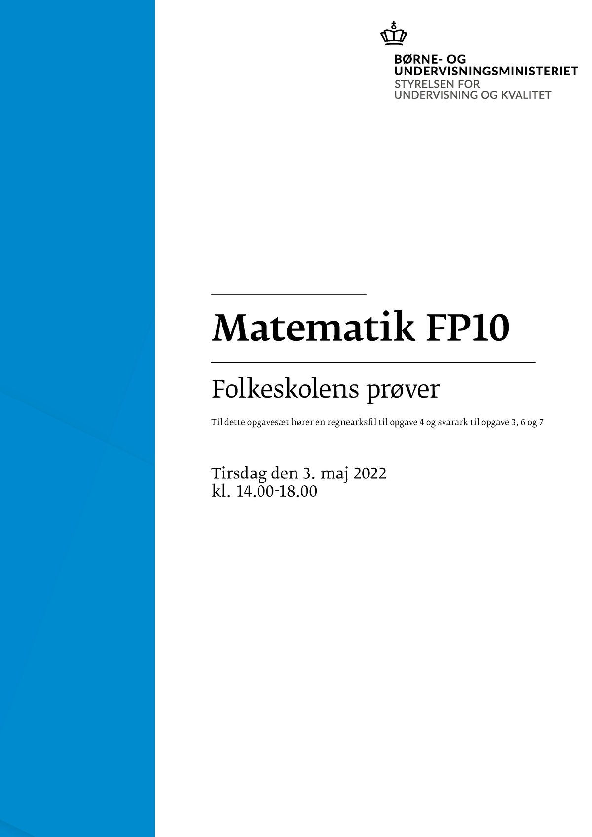 FP10 Matematik Maj 2022 - Matematik FP Folkeskolens Prøver Til Dette ...