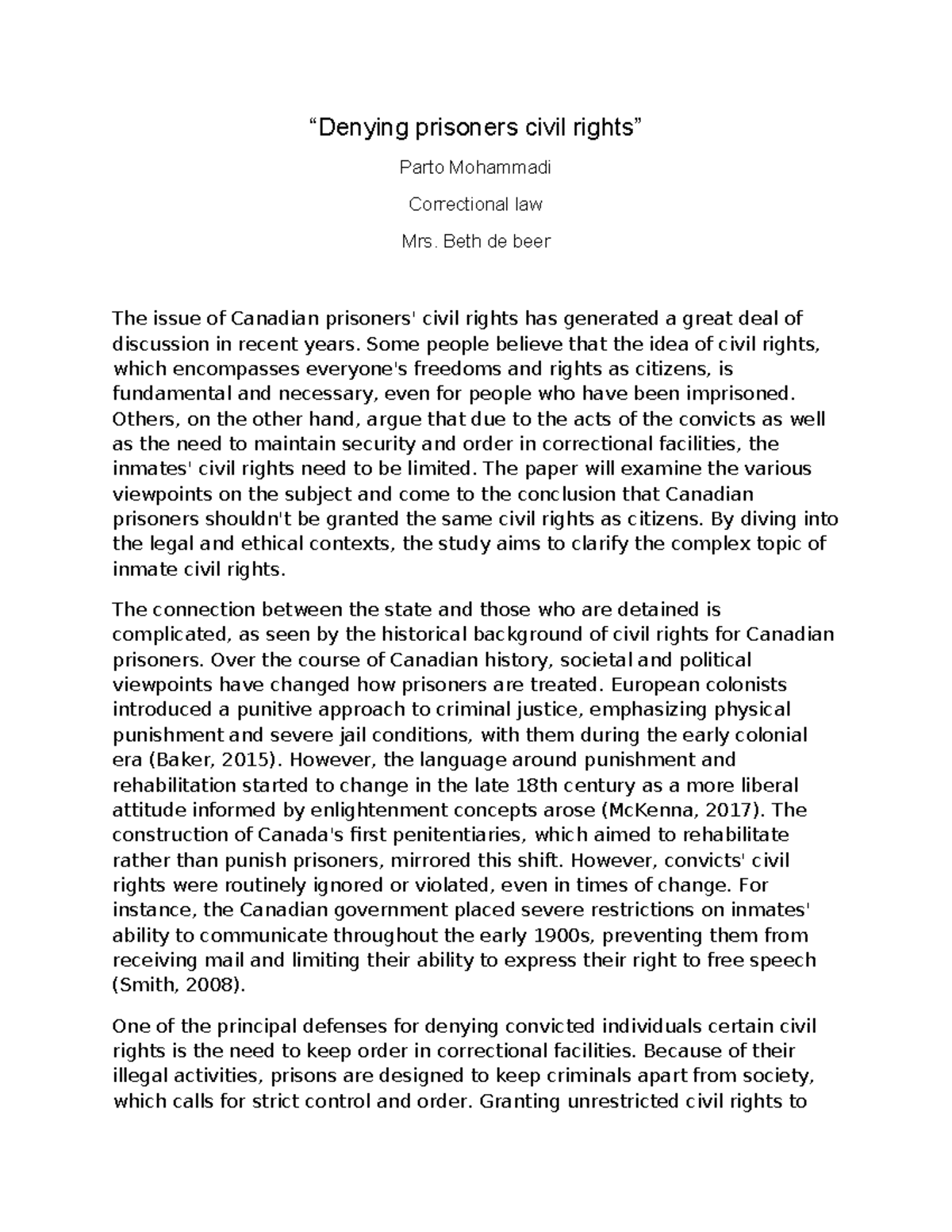 -final Denying prisoners civil rights - “Denying prisoners civil rights ...