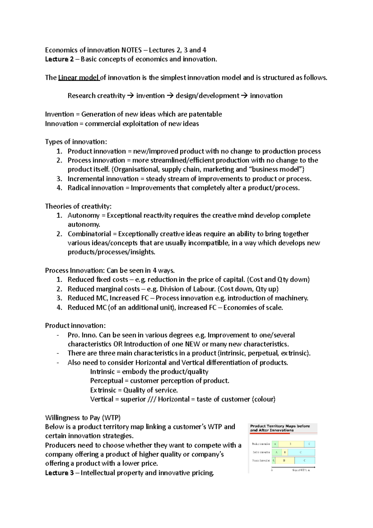 Economics of innovation Notes - Economics of innovation NOTES ...