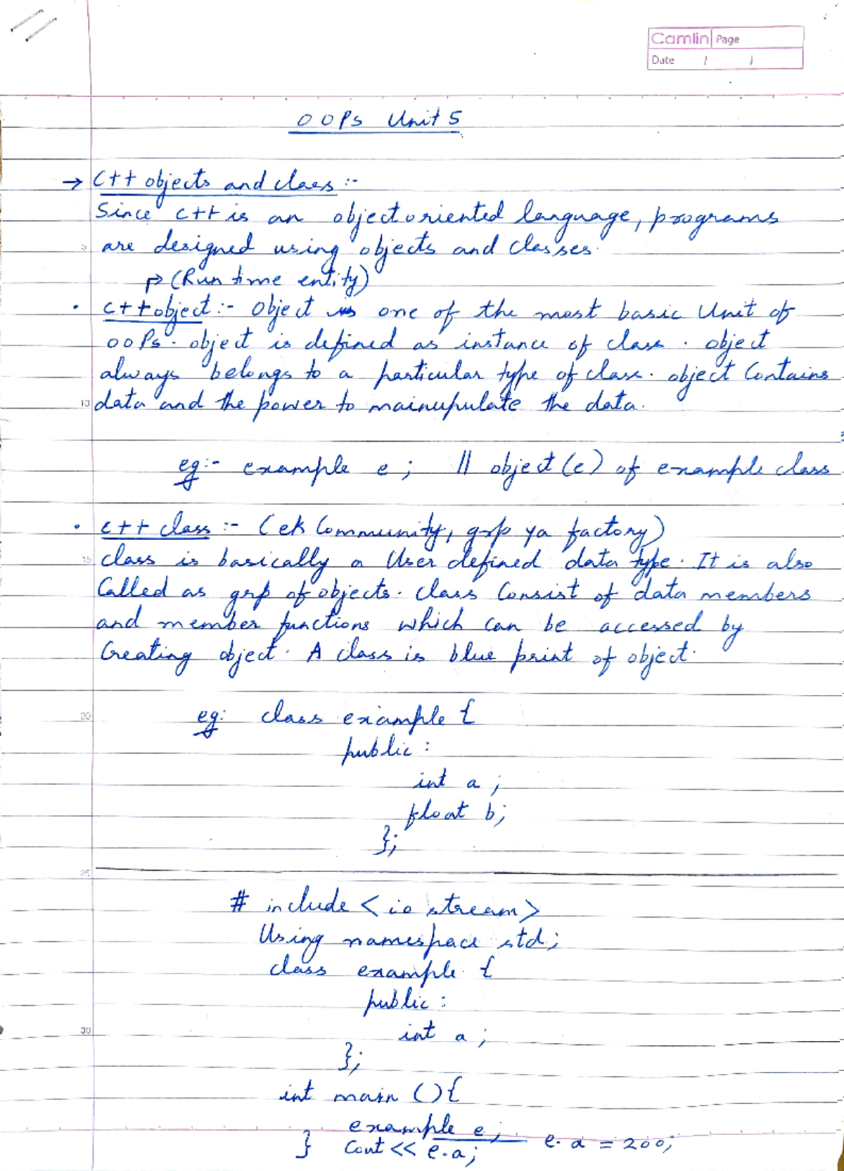 OOPS Unit 5 - oops unit 5 notes - ’ctt obet andlus 15 20 25 oops Uit s ...