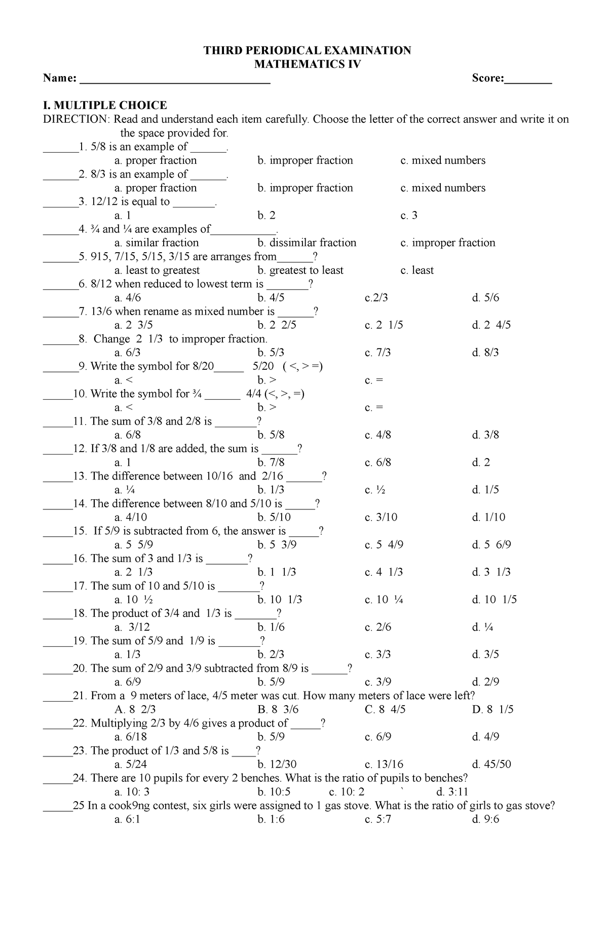 49127265 3rd Periodical Test For Grade 4 A - THIRD PERIODICAL ...