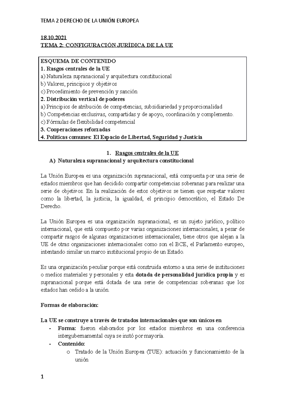 TEMA 2 DUE - TEMA 2 DERECHO DE LA UNIÓN EUROPEA UCM - 18. TEMA 2 ...