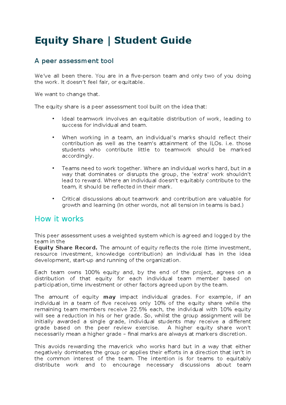 Equity Share Student Guide - Equity Share | Student Guide A peer ...