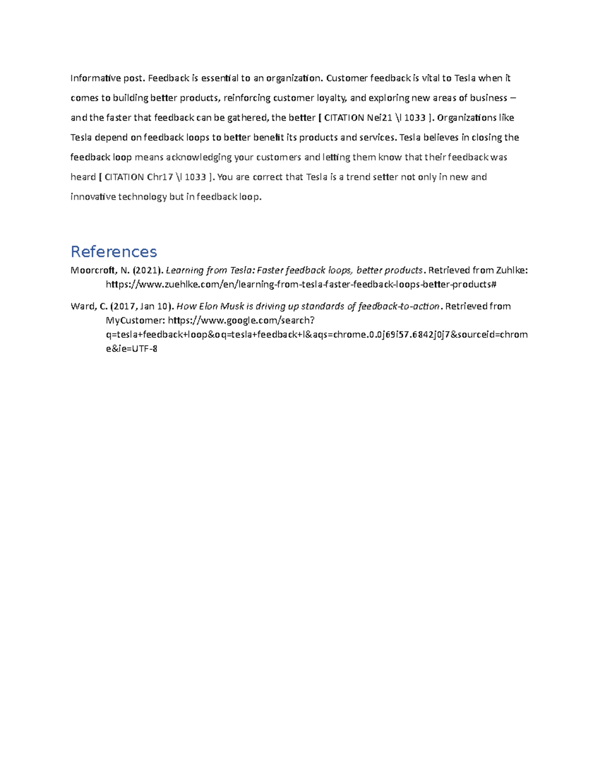 Informative post Discussion MBA560 - Informative post. Feedback is ...