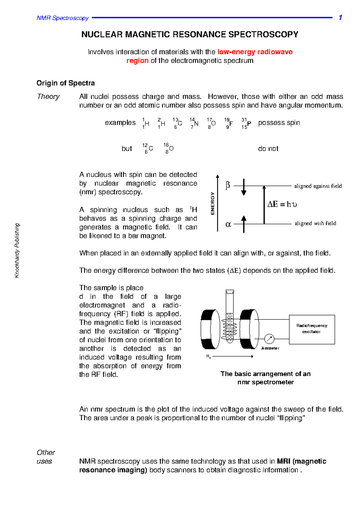 22. NMR Spectroscopy Practice NUCLEAR RESONANCE SPECTROSCOPY Involves Studocu