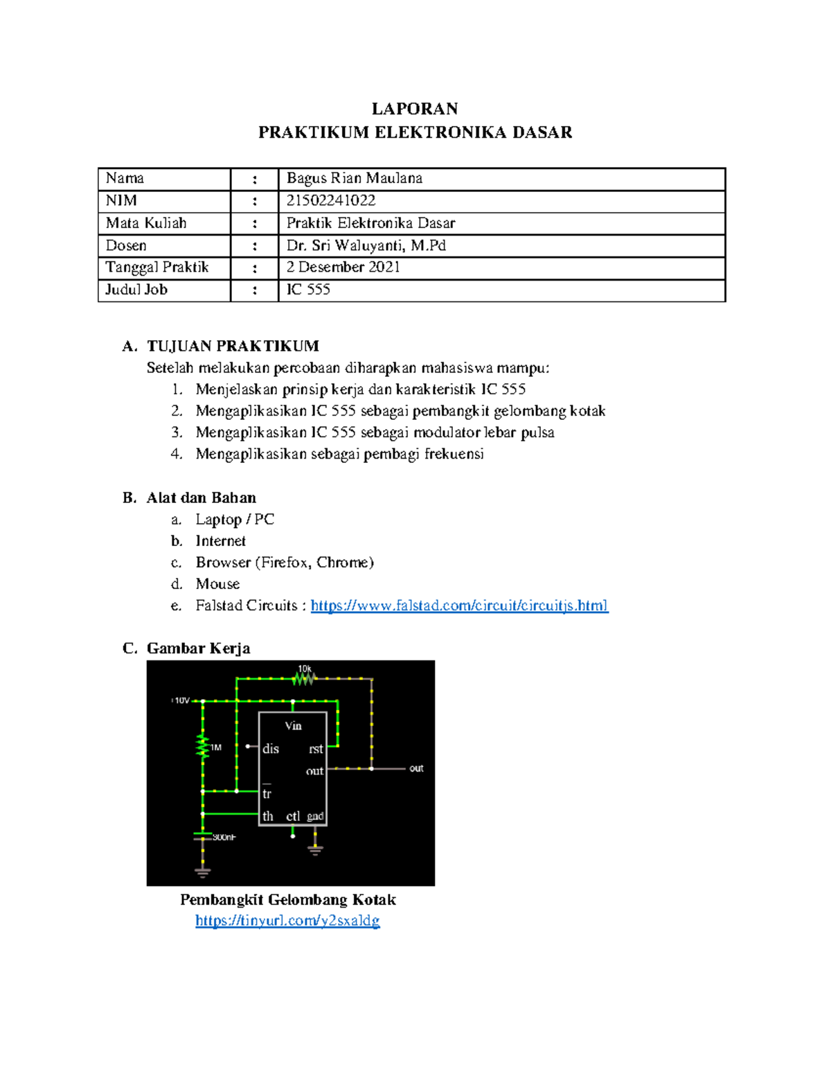 Laporan Praktikum Elektronika Dasar Job 12 - LAPORAN PRAKTIKUM ...