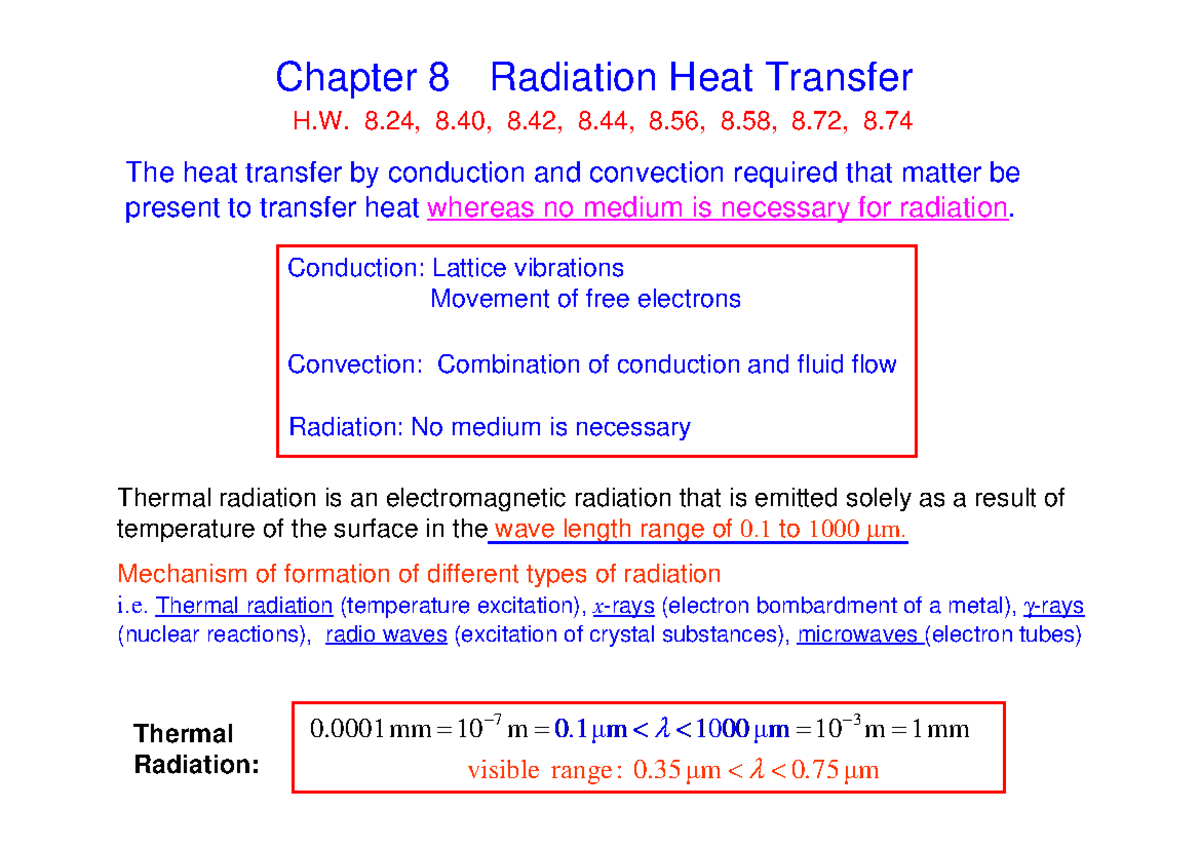 Chapter Radiation Heat Transfer Chapter Radiation Heat Transfer The Heat Transfer By Studocu