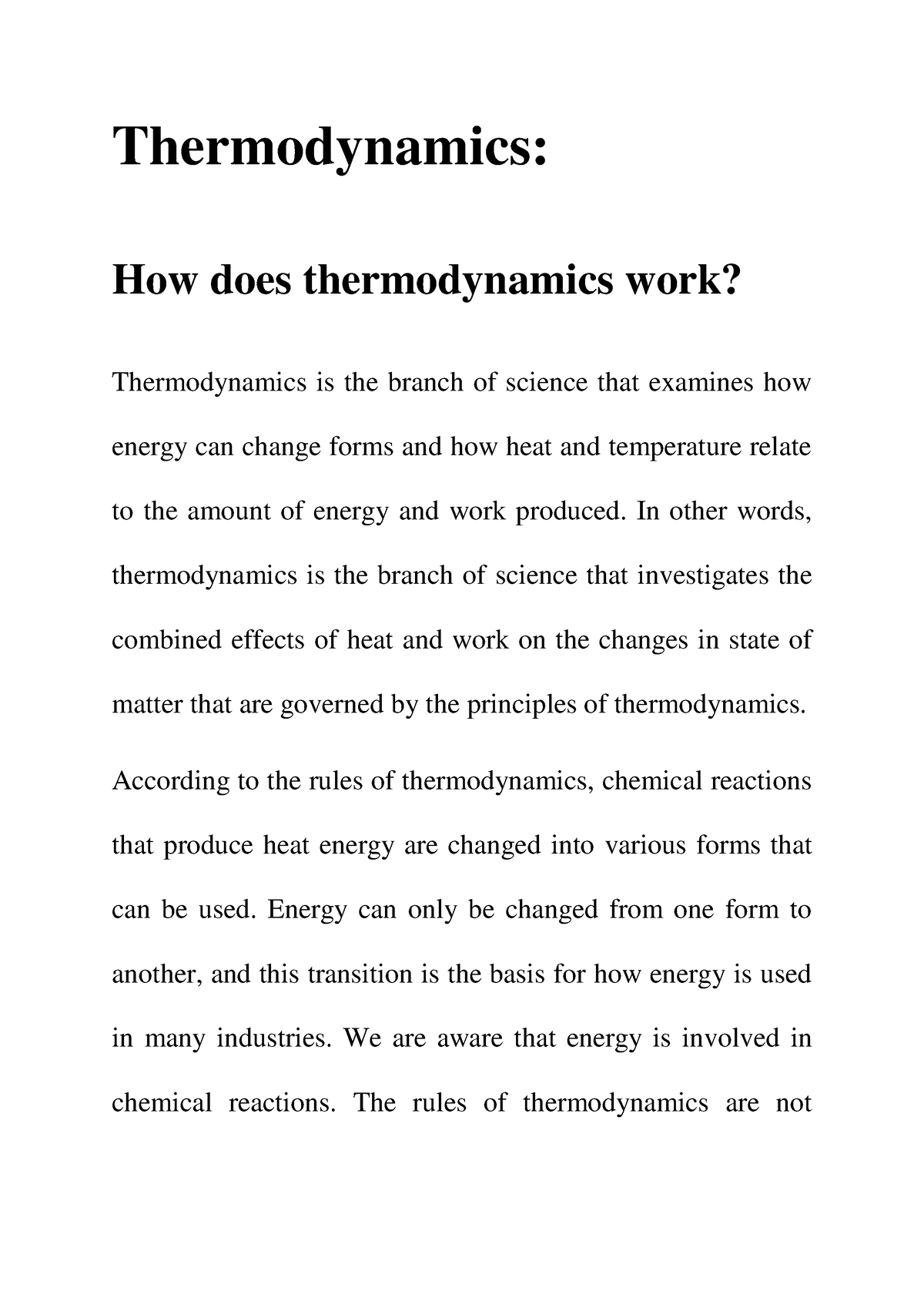 research paper topics for thermodynamics