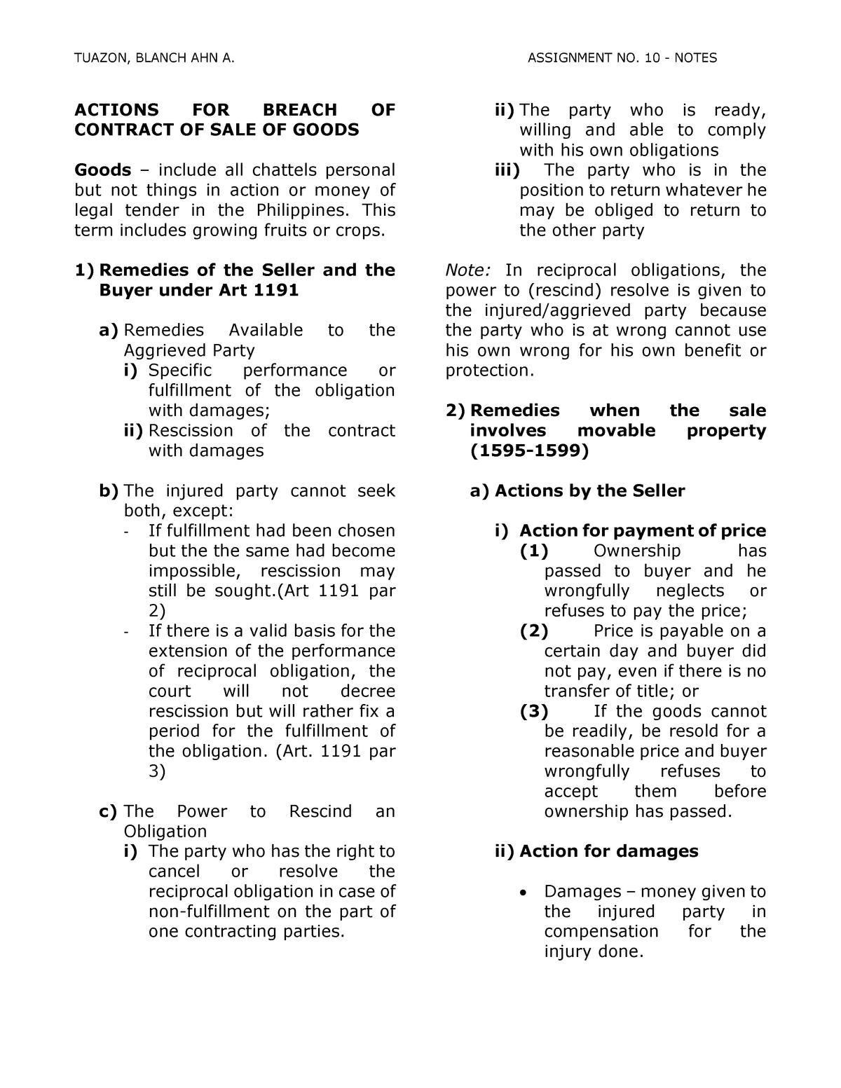 actions-for-breach-of-contract-of-sale-of-goods-sales-bailments-and