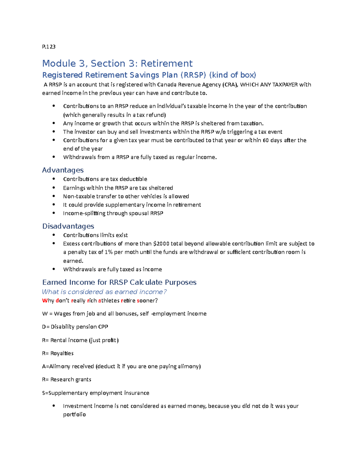 WK10 Retirement - Lecture notes 10 - P. Module 3, Section 3: Retirement ...