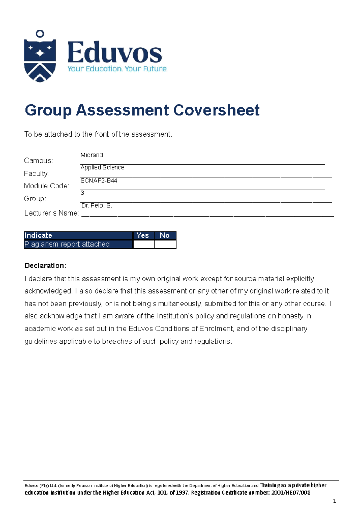Scnaf 2-B44- Midrand- Probiotic Labrotory Report - Group Assessment ...