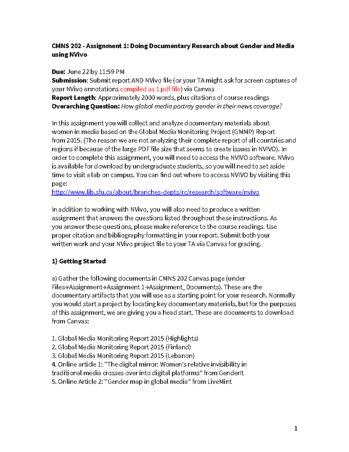 CMNS 202 Assignment 1 Guidelines - CMNS 202 - Assignment 1: Doing ...