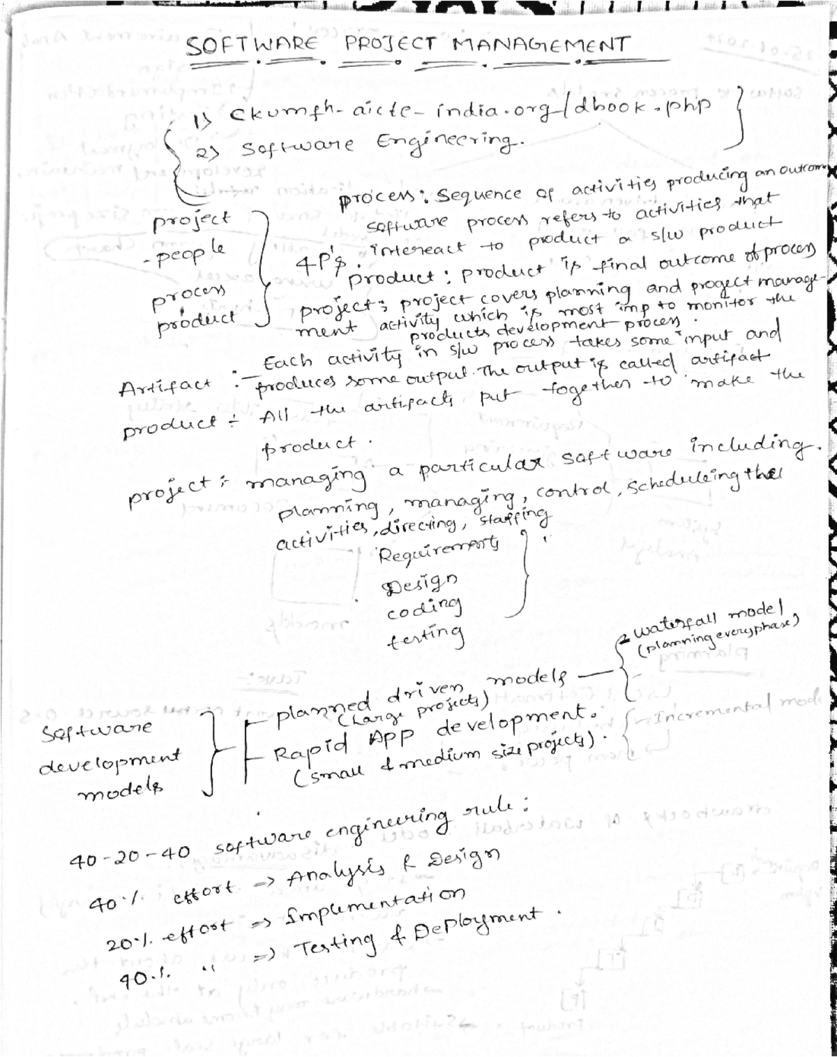 Spm - Notes of the SPM - SOFTWARE PROJECT MANAGEMENT dbook phip ...