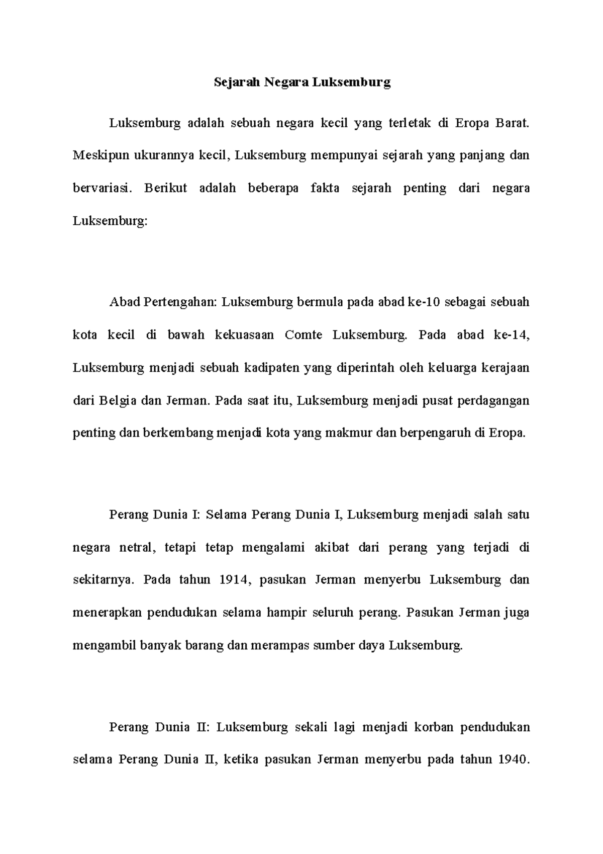 Teori dan konsep Luksemburg town Sejarah Negara Luksemburg Luksemburg