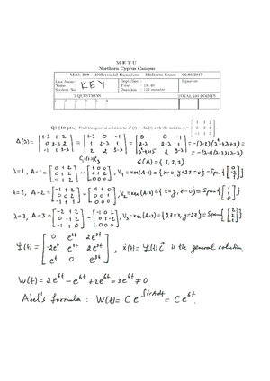 Midterm 16, questions and answers - Mat 219 - Studocu