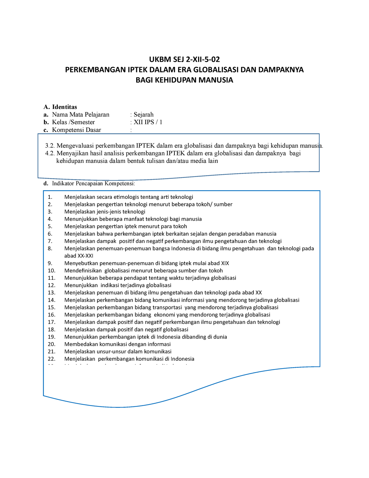 Materi 1 KD 2 - UKBM SEJ 2-XII-5- PERKEMBANGAN IPTEK DALAM ERA ...