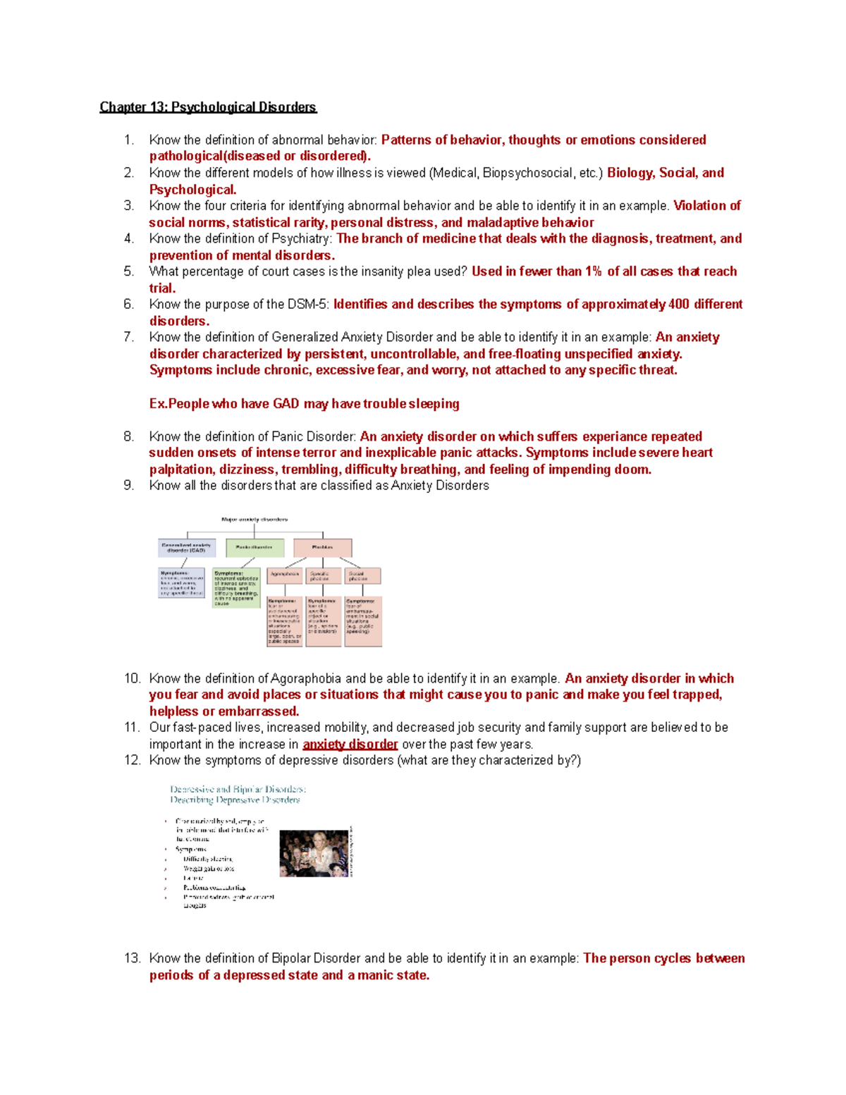 PSY Chapter 13 - Chapter 13: Psychological Disorders Know The ...