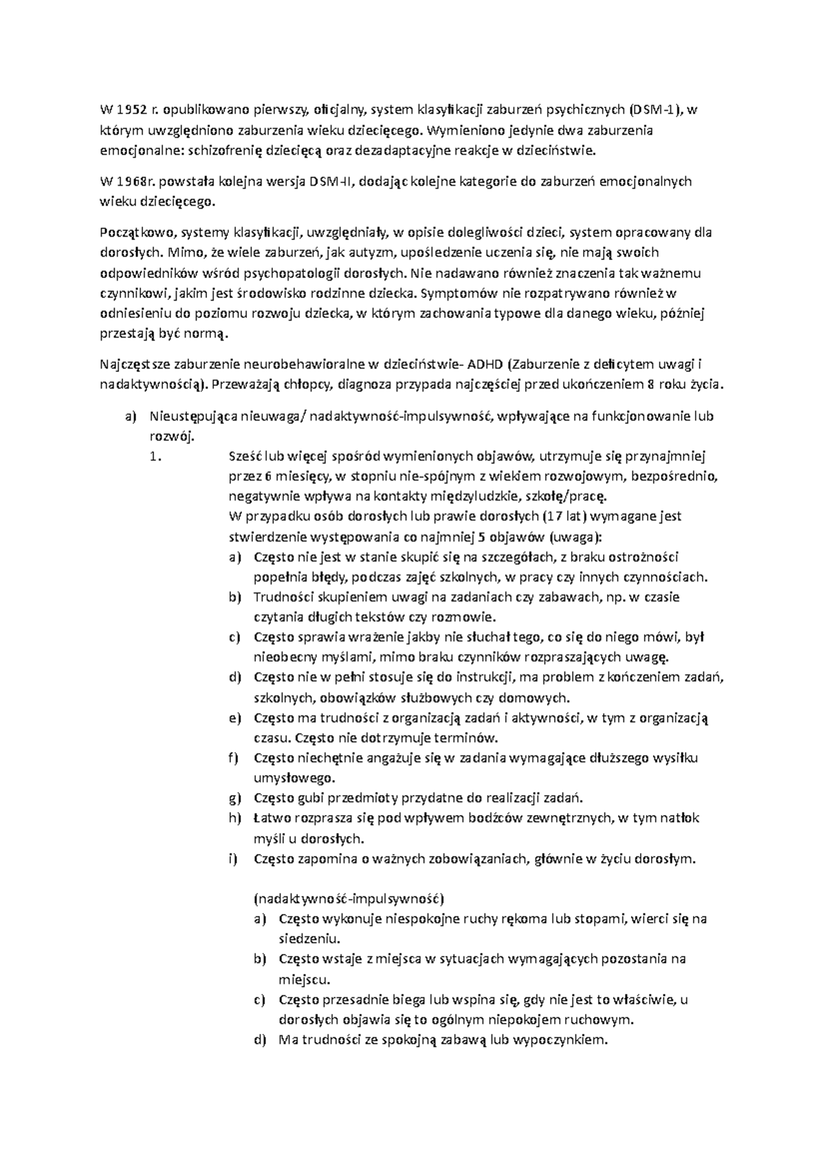 Psychologia Zaburzeń DSM-5 - W 1952 r. opublikowano pierwszy, oficjalny