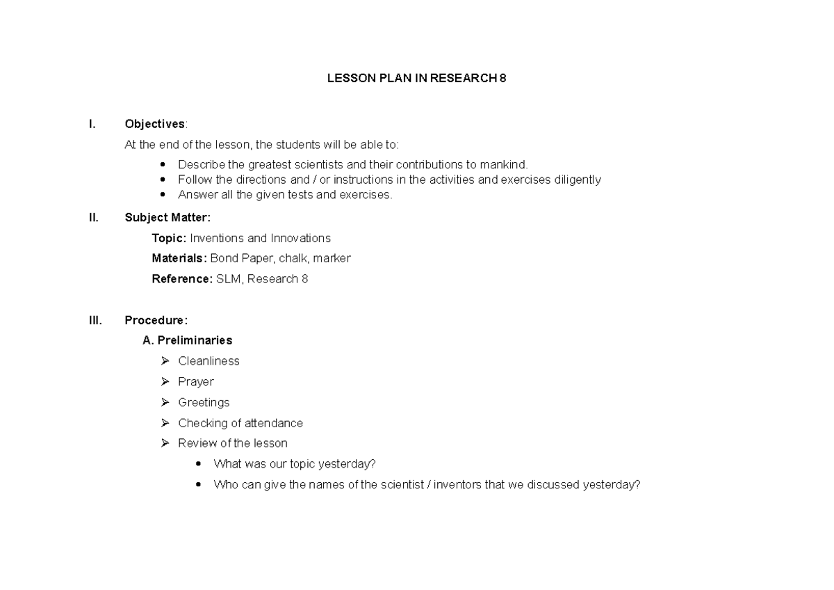 lesson plan for research writing