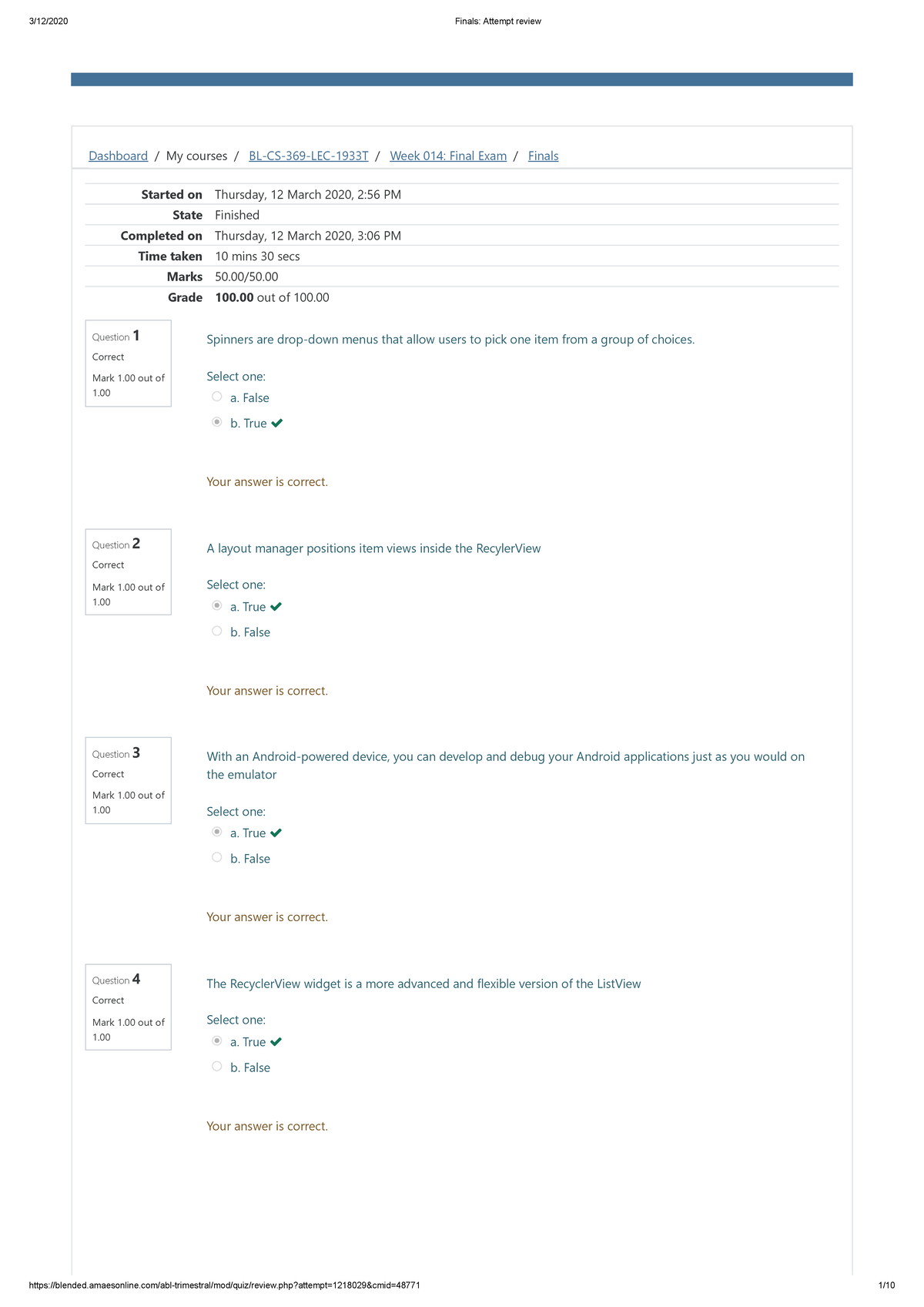 Pdfcoffee - Lecture - Dashboard / My Courses / BL-CS-369-LEC-1933T ...