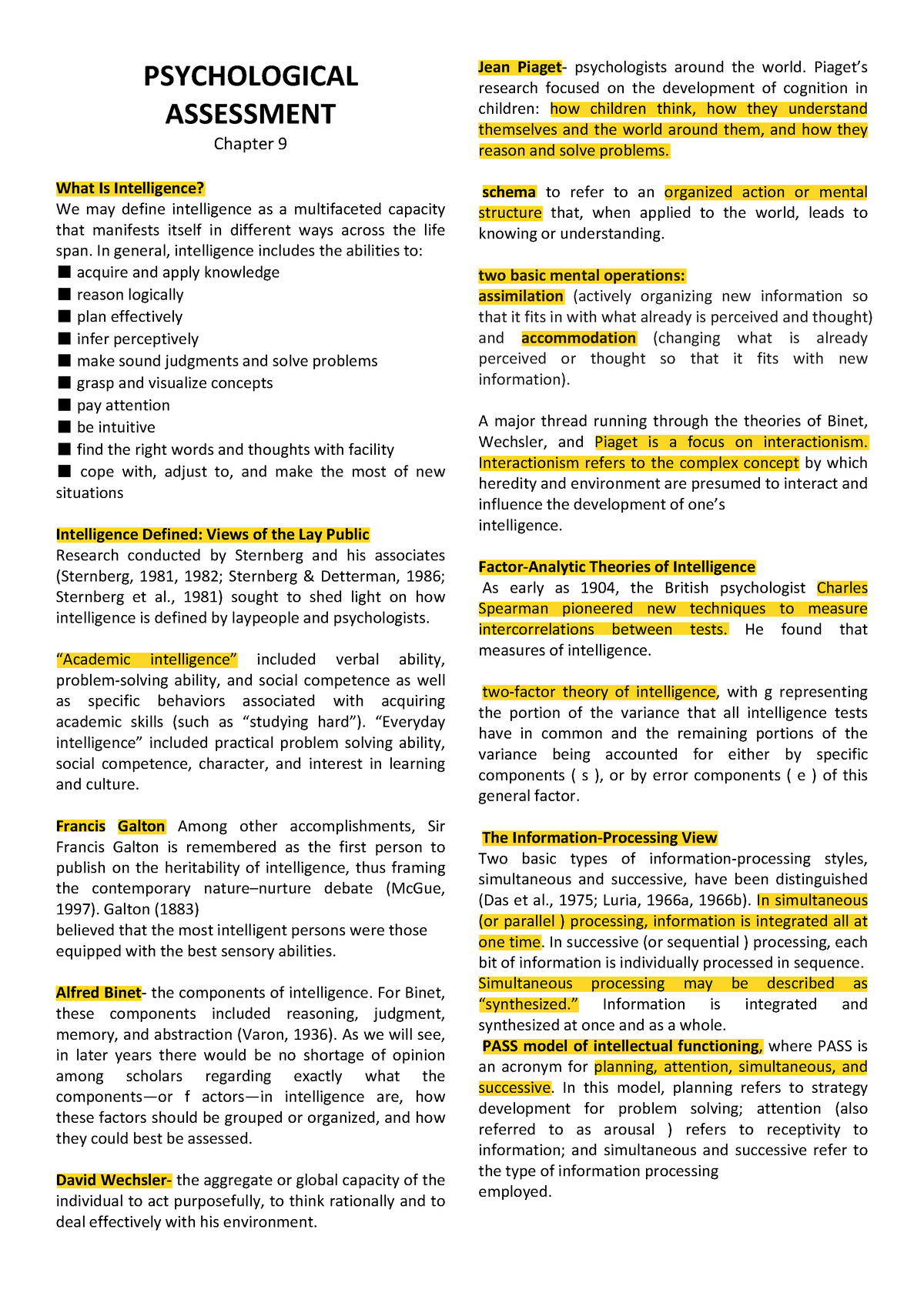 Psych Assessment Chapter 9 PSYCHOLOGICAL ASSESSMENT Chapter 9