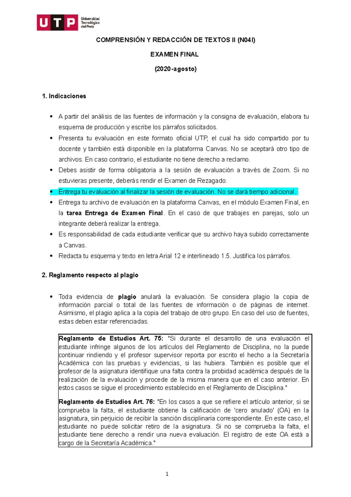 100000 N04I Comprensión Y Redacción DE Textos 2 Examen Final Formato ...