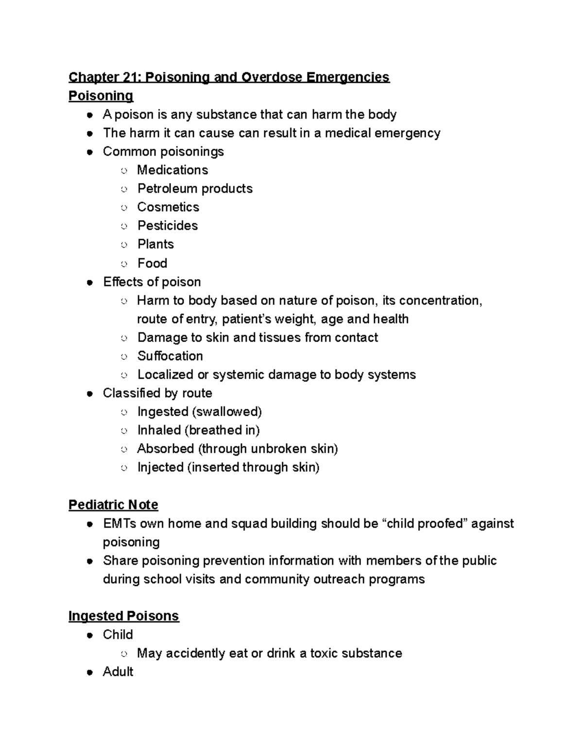 Chapter 21 Poisoning and Overdose Emergencies - Chapter 21: Poisoning ...