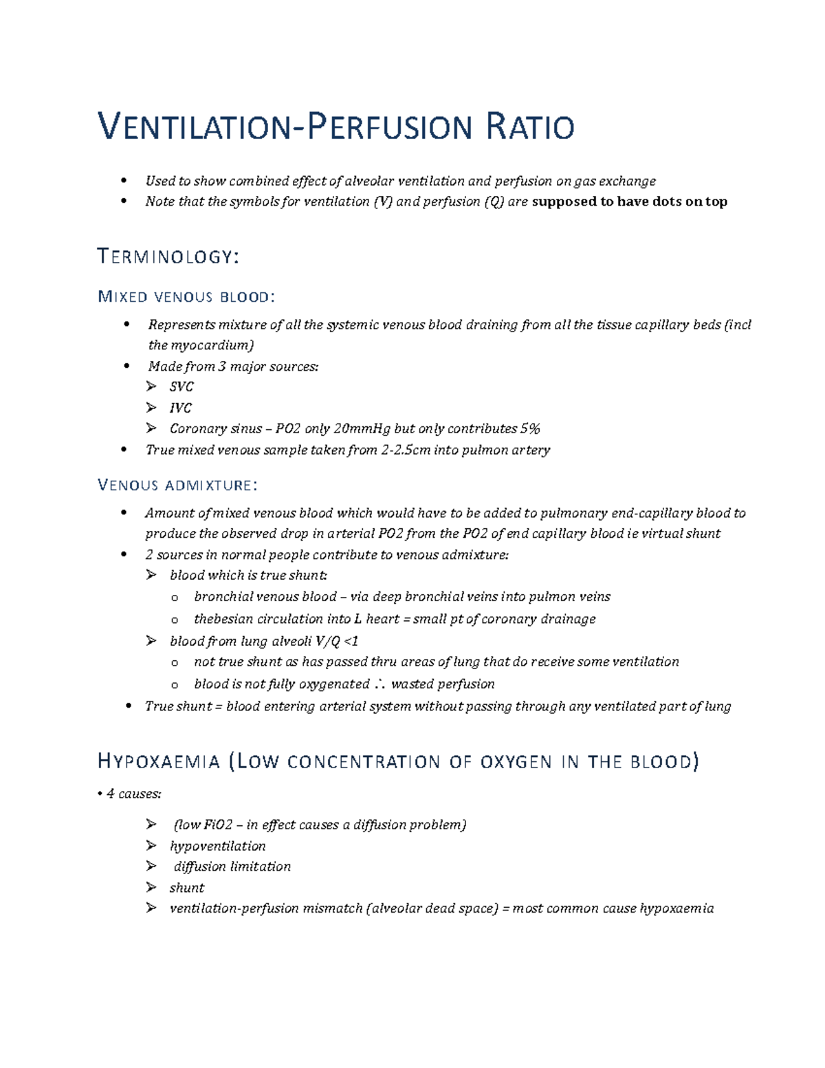 Lecture 37- Ventilation And Perfusion Ratio - RATIO Used To Show ...