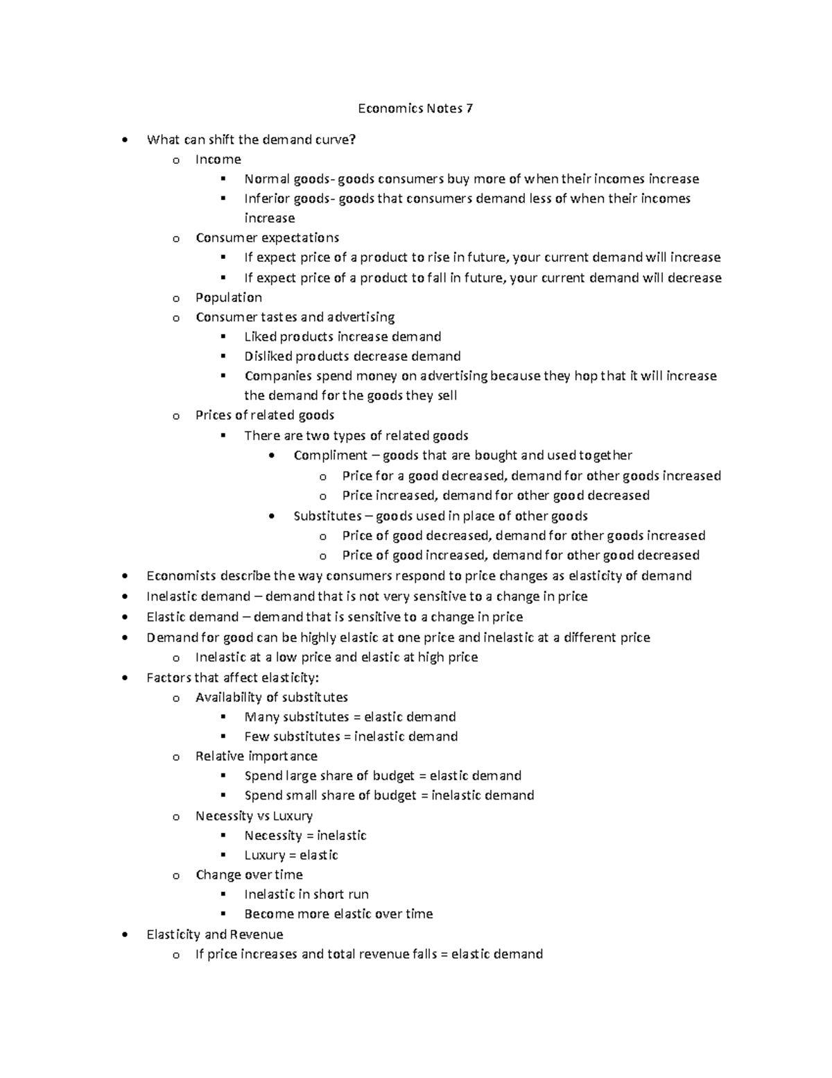 Economics Notes 7 - Studocu