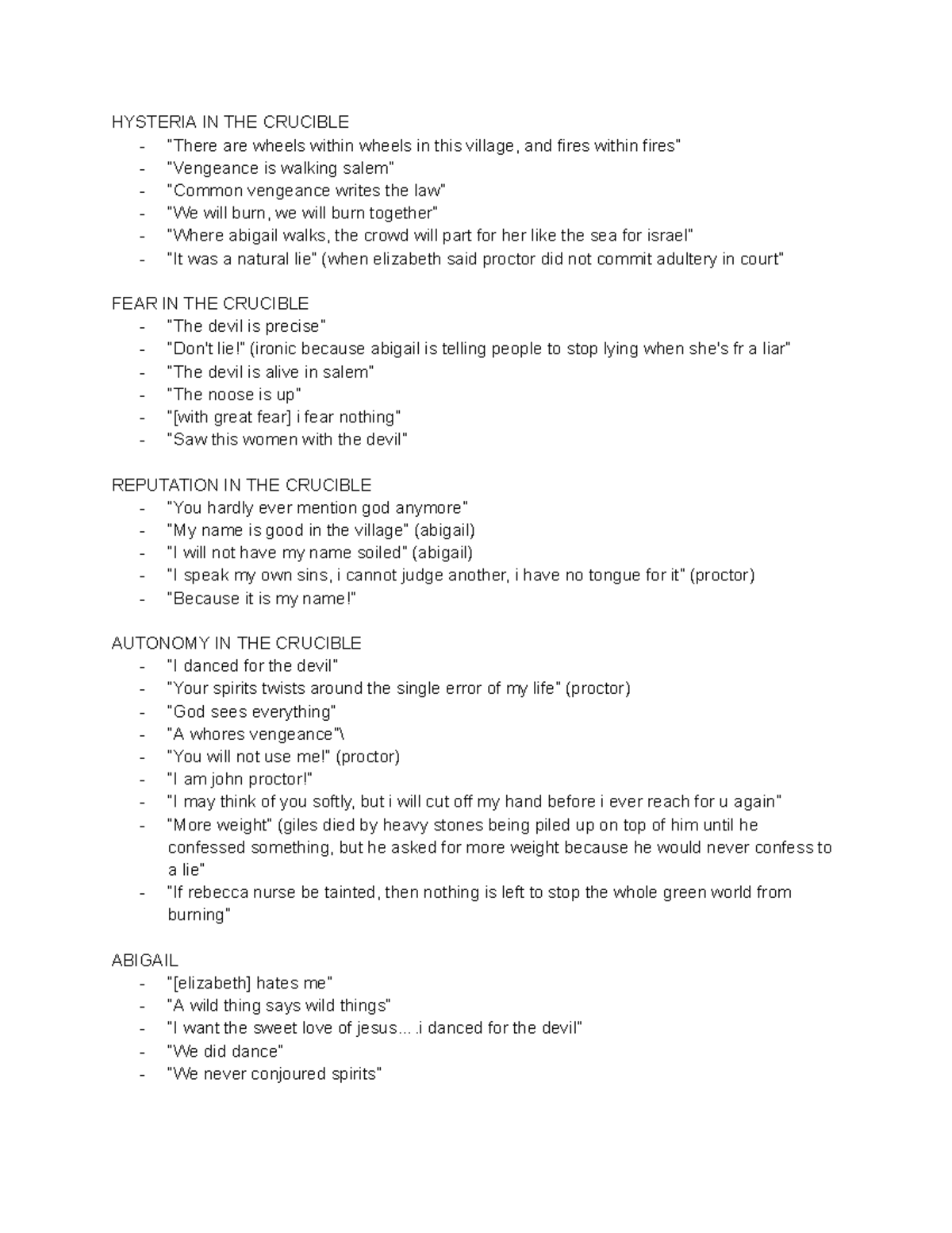 Crucible and dressmaker quotes HYSTERIA IN THE CRUCIBLE “There are wheels within wheels in