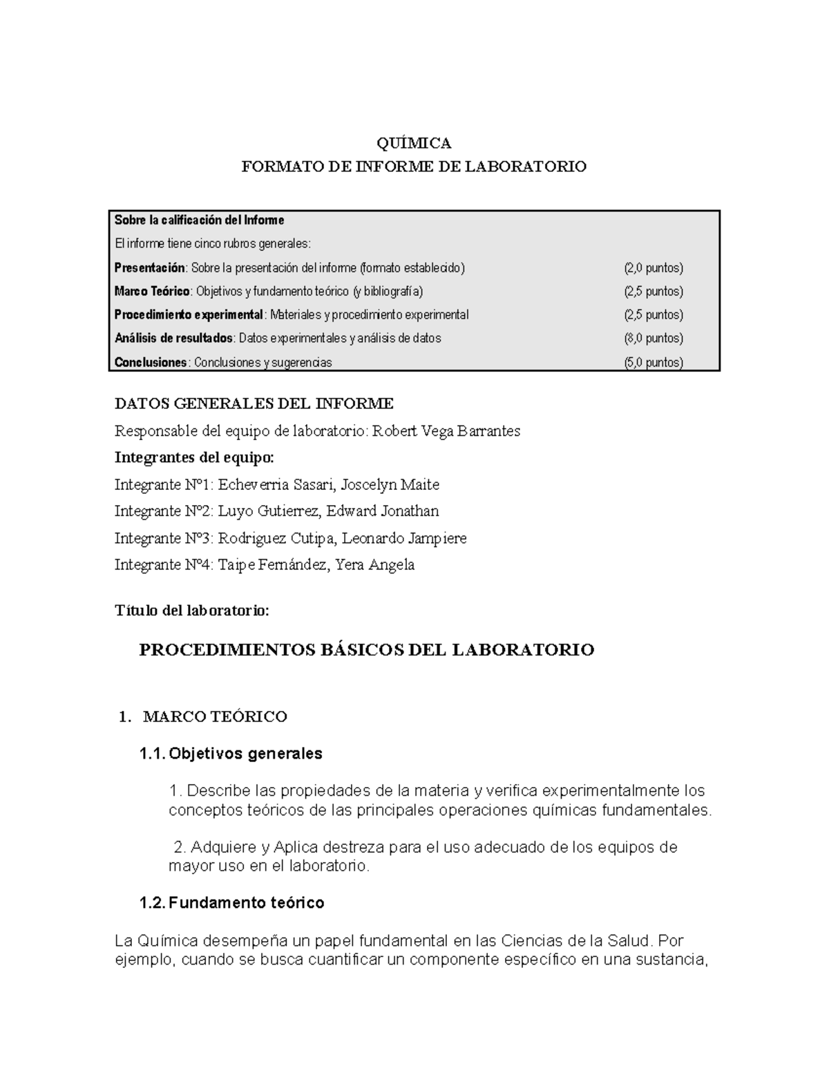 Wiener Formato Del Laboratorio De Quimica 2023 - QUÍMICA FORMATO DE ...