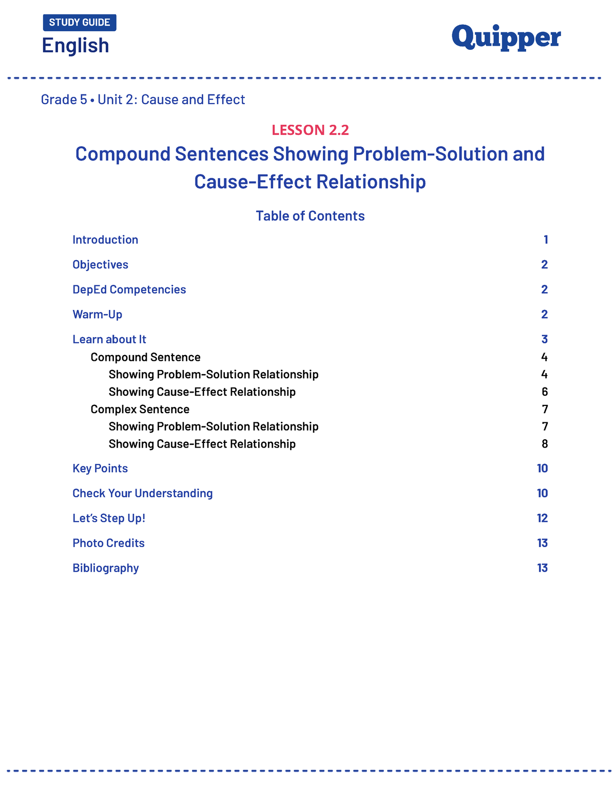 ME Eng 5 Q1 0202 SG Compound Sentences Showing Problem Solution And 