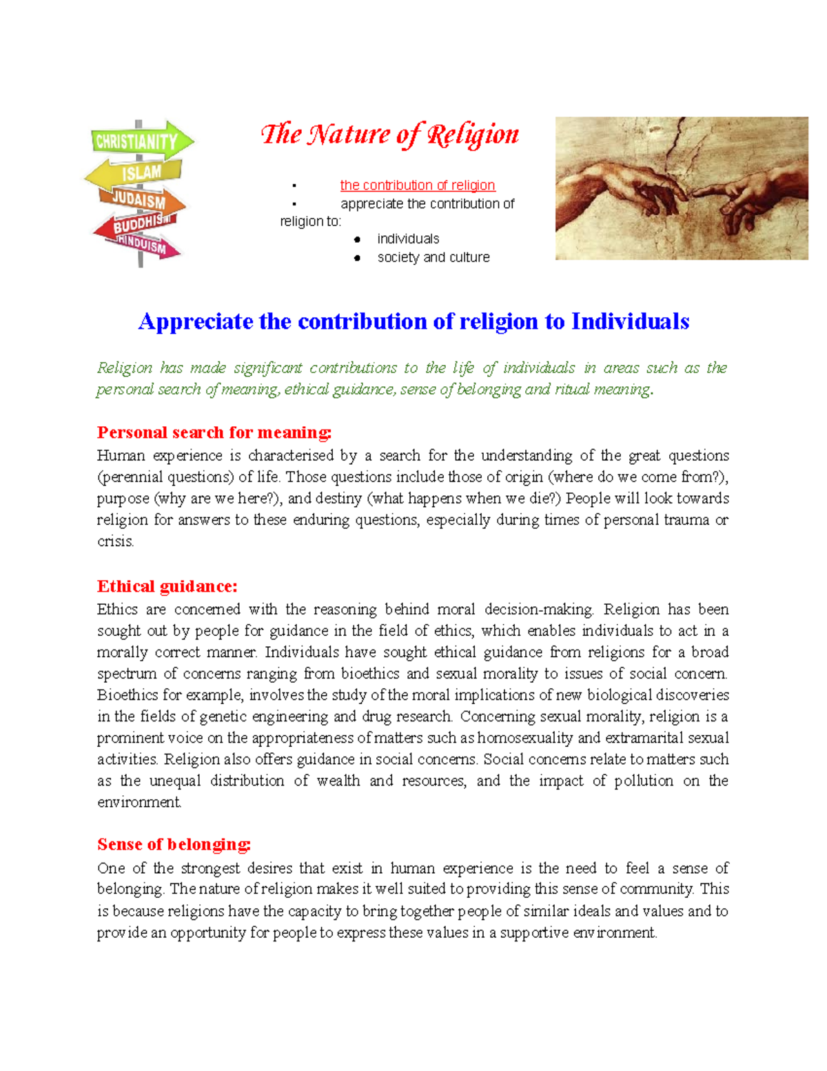 Contribution of religion to America - The Nature of Religion the ...