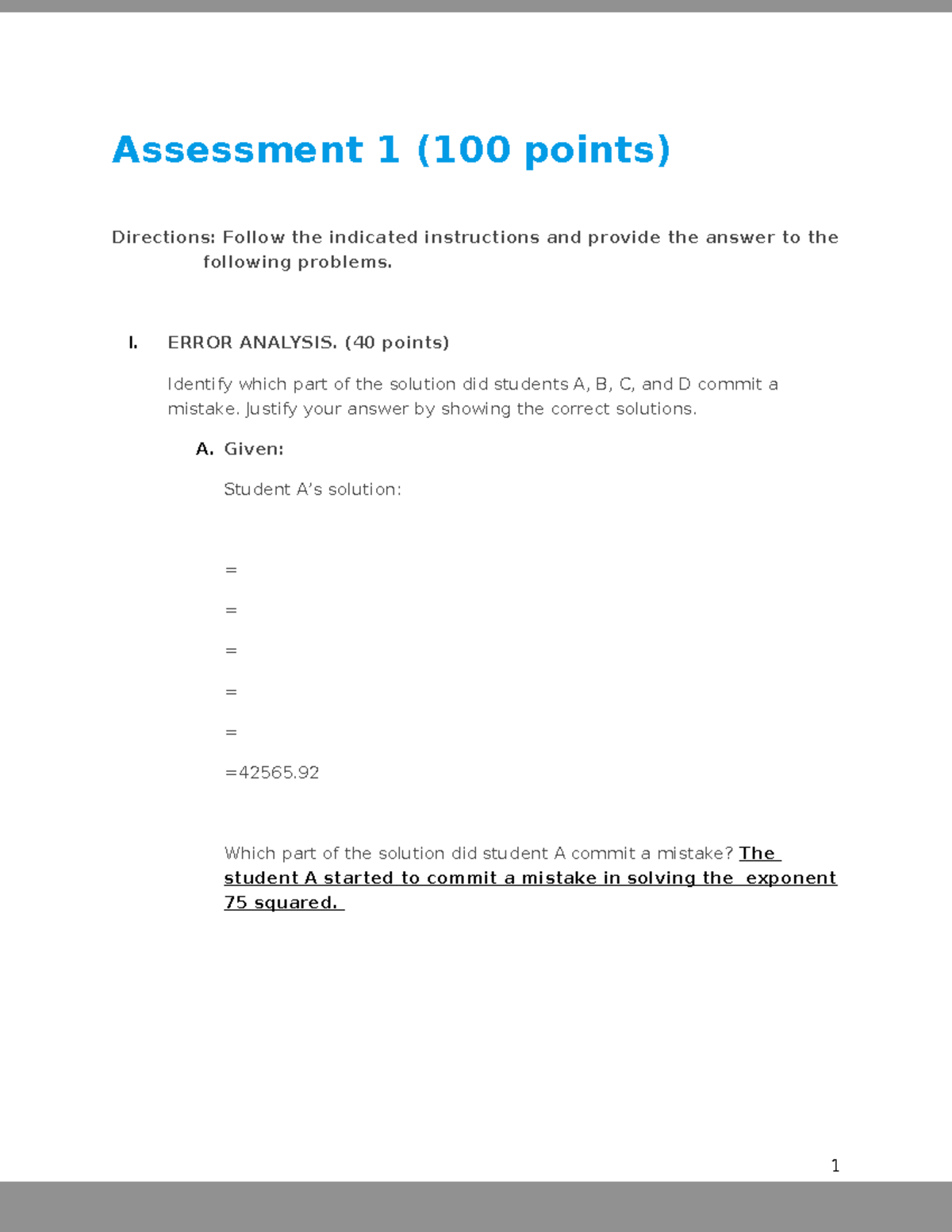 Julian Prelims College Logic and Math Assessment 1 (100 points