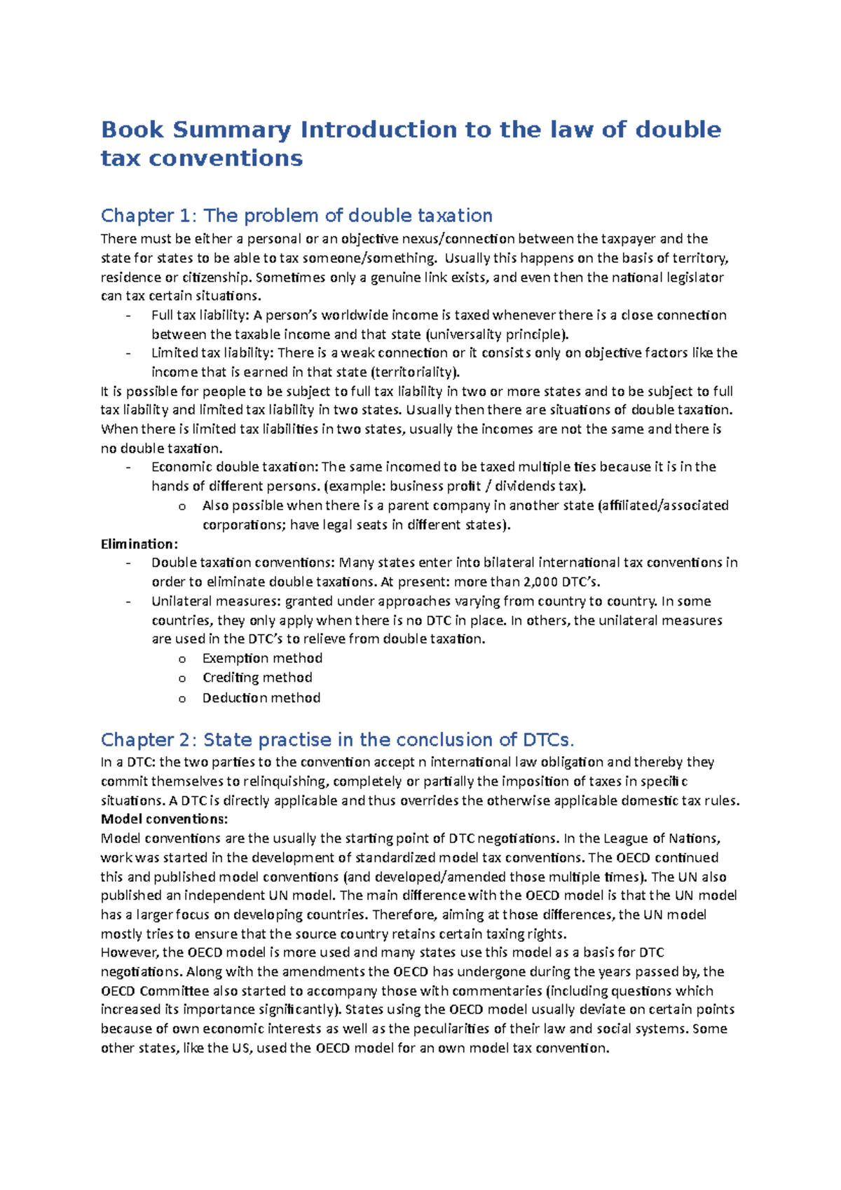 Book Summary Introduction To The Law Of Double Tax Conventions 2 ...